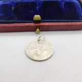 Sterling Silver King George V Threepence Coin Charm Pendant Antique 1917 WW1