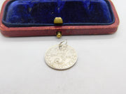 Sterling Silver King George V Threepence Coin Charm Pendant Antique 1917 WW1