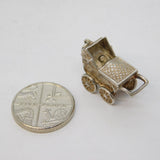 Sterling Silver Baby in the Pram Charm Pendant Vintage c1970