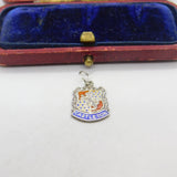 Sterling Silver and Coloured Enamel Travel Shield Castleton Charm Vintage c1970