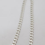 Italian Sterling Silver Diamond Cut Curb Chain Necklace Vintage c1980 20" Length