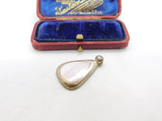 Sterling Silver and Pink Mother of Pearl Charm Pendant Vintage c1970