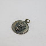 Sterling Silver CHIM Green Man Mask Form Disc Charm Pendant Vintage c1970s
