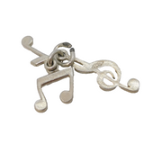 Sterling Silver Musical Note Charm Pendant Vintage c1970