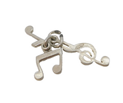 Sterling Silver Musical Note Charm Pendant Vintage c1970