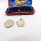 Sterling Silver Edward VII Threepence Charm Pendant Antique 1910