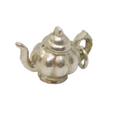 Sterling Silver Patterned Teapot Charm Pendant Vintage c1970