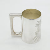 VIctorian Silver Plated Fern Pattern Tankard Mug Antique c1890 Dixon Sheffield