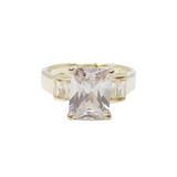Sterling Silver Sparkling CZ Dress Band Ring Vintage c1990 Size I