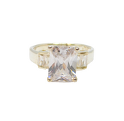 Sterling Silver Sparkling CZ Dress Band Ring Vintage c1990 Size I