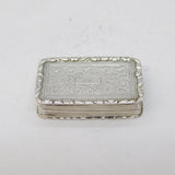 William IV Sterling Silver Swirl Pattern Vinaigrette Antique 1836 Birmingham
