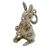 Sterling Silver Rabbit with the Carrot Charm Pendant Vintage c1970