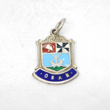 Sterling Silver Oban Shield Travel Charm Pendant Vintage c1970