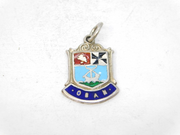 Sterling Silver Oban Shield Travel Charm Pendant Vintage c1970