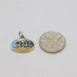 Sterling Silver 'RHD' Enamel Train Image Souvenir Charm Pendant Vintage c1970s