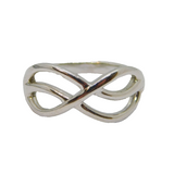 Sterling Silver Infinity Symbol Dress Band Ring Vintage c1990 Size M 1/2