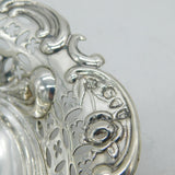 Victorian Sterling Silver Floral Pierced Treat Dish Antique 1895 London