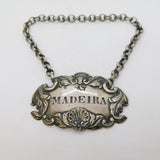 George III Sterling Silver Madeira Decanter Label Antique c1810s