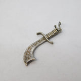Sterling Silver Ottoman Style Dagger Charm Pendant Vintage c1970