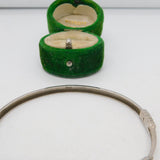 Sterling Silver & Spinel Set Butterfly Bangle Bracelet Vintage c1990