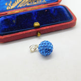 Sterling Silver Ocean Haze Glitter Ball Charm Pendant Vintage c1970