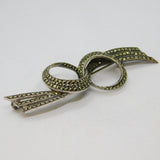 Sterling Silver Art Deco Marcasite Double Comet Form Brooch Pin Antique c1930