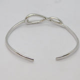Sterling Silver Diamond Set Infinity Form Cuff Bangle Bracelet Vintage c2000