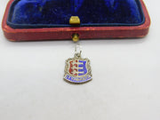 Sterling Silver and Enamel Great Yarmouth Shield Charm Pendant Vintage c1970