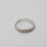 Sterling Silver Single Diamond Set Curve Front Band Ring Modern c2000 Size N