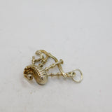Scottish Sterling Silver Bagpipes Souvenir Charm Pendant Vintage c1970s