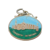 Sterling Silver Enamel Coventry Cathedral Charm Pendant Vintage c1970