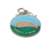 Sterling Silver Enamel Coventry Cathedral Charm Pendant Vintage c1970
