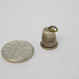 Sterling Silver Sewing Thimble Charm Pendant Vintage c1970
