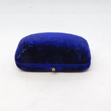 Art Deco Blue Velvet Jewellery Brooch Box Antique c1930s