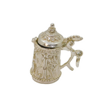 Sterling Silver Opening Beer Stein Form Charm Pendant Vintage c1970s