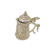 Sterling Silver Opening Beer Stein Form Charm Pendant Vintage c1970s