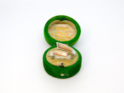 Sterling Silver Pink Shell Set Cross Over Ring Vintage c1970 Size O