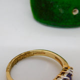 9ct Yellow Gold Purple & White Paste Set Dress Ring Vintage Birmingham c1990