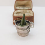 Sterling Silver Large Enamel Champagne Bottle Charm Pendant Vintage c1970