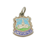 Sterling Silver Chesterfield Enamel Shield Souvenir Charm Pendant Vintage c1970