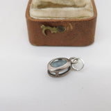 Sterling Silver Blue Topaz Drop Charm Pendant Vintage c1970