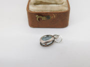 Sterling Silver Blue Topaz Drop Charm Pendant Vintage c1970