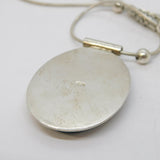 Sterling Silver Raw Turquoise Set Drop Pendant Necklace Vintage c1980
