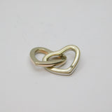 Sterling Silver Single Diamond Set Double Floating Heart Pendant Modern c2000s