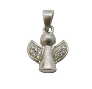 Sterling Silver Paste Set Angel Charm Pendant Vintage c1970s