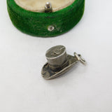 Sterling Silver Top Hat Charm Pendant Vintage c1970