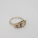 Sterling Silver 5 Paste Art Deco Style Dress Band Ring Modern c1990 Size L