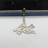 Sterling Silver Swooping Dove of Peace Charm Pendant Vintage c1970