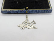 Sterling Silver Swooping Dove of Peace Charm Pendant Vintage c1970