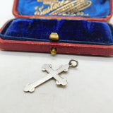 Sterling Silver Little Crucifix Charm Pendant Vintage c1970